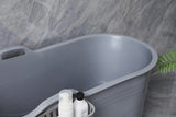 Fimous Bathtub Adult Freestanding Bath for Hot Bath and Ice Bath for Small Bathroom Grey