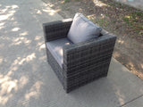 Fimous Rattan Single Sofa Chair Patio Outdoor Garden Furniture With Thick Cushion