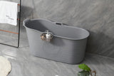 Fimous Bathtub Adult Freestanding Bath for Hot Bath and Ice Bath for Small Bathroom Grey