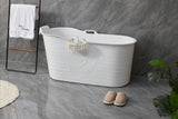 Fimous Bathtub Adult Freestanding Bath for Hot Bath and Ice Bath for Small Bathroom White