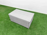 Fimous  6 Seater PE Wicker Rattan Furniture Sofa Sets with Rectangular Coffee Table 2 Seater Love Sofa Side Table Light Grey