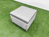 Fimous  9 Seater PE Wicker Rattan Furniture Sofa Sets with Rectangular Coffee Table 2 Seater Love Sofa 3 Stool Light Grey
