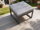 Fimous Aluminium Outdoor Garden Footstool Patio Big Stool for Balcony, Terrace,Swimming Pool Dark Grey