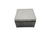 Fimous Garden Outdoor Rattan Furniture Set Rattan Reclining Chair 3 Seater Sofa with Big Stool Dark Grey Mixed