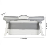 Fimous Foldable Adult Bathtub Body Spa Freestanding Soaking Tub Non-Slip Bathing Shower for Bathroom Grey