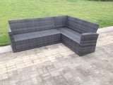Fimous 7 Seater High Back Rattan Garden Furniture Set Corner Sofa With Oblong Dining Table And Chair Set