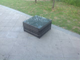Fimous Square Rattan Coffee Tea Side Table Indoor Outdoor Use Garden Furniture Accessory Patio Dark Grey Mixed