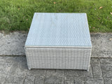 Fimous Square Rattan Coffee Tea Side Table Indoor Outdoor Use Garden Furniture Accessory Patio Light Grey