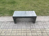 Fimous Rattan Oblong Rectangular Coffee Tea Table Outdoor Garden Furniture Patio Accessory Dark Grey Mixed