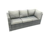 Fimous 7 Seater PE Rattan Corner Sofa Set Rectangular Dining Table Set With Seat And Back Cushion