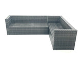 Fimous 7 Seater PE Rattan Corner Sofa Set Rectangular Dining Table Set With Seat And Back Cushion