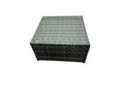 Fimous PE Rattan Garden Furniture Set Lounge Sofa Coffee Table Set with 2 Side Tables 4 Footstools Dark Grey Mixed