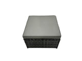 Fimous PE Rattan Garden Furniture Set Lounge Sofa Coffee Table Set with 2 Side Tables 4 Footstools Dark Grey Mixed