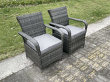 Fimous 4 Seat Rattan Garden Furniture Dining Set Table And Chair Sets PE Wicker Patio Outdoor 4 Chairs Black Tempered Glass Table