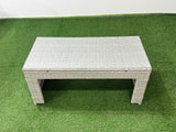 Fimous Rattan Garden Furniture Set Outdoor 8 Seater Corner Sofa Sets with Oblong Coffee Table 2 Big Footstools Light Grey Mixed