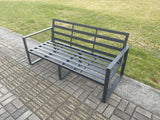 Fimous Aluminium Outdoor Garden Sofa Patio Lounge 3 Seater Sofa for Balcony, Terrace,Swimming Pool Dark Grey