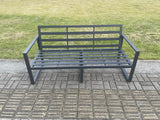 Fimous Aluminium Outdoor Garden Sofa Patio Lounge 3 Seater Sofa for Balcony, Terrace,Swimming Pool Dark Grey