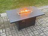 Fimous Aluminium 11 Seater Garden Furniture Outdoor Set Patio Lounge Sofa Gas Fire Pit Dining Table Set with 2 Small Footstools 2 Side Tables Dark Grey