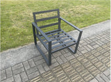 Fimous Aluminium Outdoor Garden Chair Patio Armchair Single Sofa for Balcony, Terrace,Swimming Pool Dark Grey