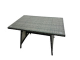 Fimous 10 Seater Wicker PE Rattan Furniture Outdoor Dining Table Double Seat Sofa 4 Stools Sets Dark Grey Mixed