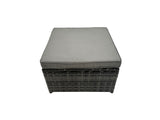 Fimous 8 Seater Wicker PE Rattan Furniture Outdoor Dining Table Double Seat Sofa 4 Stools Set Dark Grey Mixed