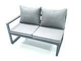 Fimous 10 Seater Outdoor Aluminum Garden Furniture Set Corner Sofa 3 Footstools Adjustable Rising Lifting Dining Table Sets Dark Grey