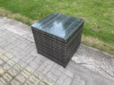 Fimous 6 Seater Wicker PE Rattan Garden Dining Set Outdoor Furniture Sofa with Side Table Dining Table Dark Grey Mixed