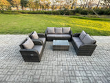 Fimous Rattan Garden Furniture Set Outdoor Patio Sofa, Table and Chairs Garden Table Ideal for Pool Side, Balcony, Outdoor and indoor Conservatory Patio Set