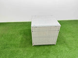 Fimous Rattan Garden Furniture Dining Set 9 seater Patio Rectangular Table Sofa Set with 2 Side Tables 3 Stools Light Grey