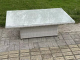Fimous Rattan Garden Funiture Set Adjustable Rising Lifting Table Sofa Dining Set Side Coffee Tea Table Chair Footstool