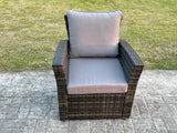 Fimous 10 Seater High Back Outdoor Garden Furniture Set Rattan Corner Sofa Sets With Rectangular Coffee Table 2 Big Footstool 2 Armchairs Dark Grey Mixed