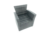 Fimous 8 Seater Garden Rattan Furniture Corner Dining Set with Big Footstool Indoor Outdoor Lounge Sofa Set Dark Grey Mixed