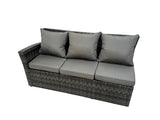 Fimous Rattan Garden Outdoor Furniture Set 9 Seater Garden Sofa Coffee Table Sets with Chair 2 Big Footstools Dark Grey Mixed