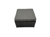 Fimous Rattan Garden Furniture Set 6 Pieces Outdoor Garden Sofa Oblong Coffee Table Set with Chair 2 Big Footstools Dark Grey Mixed