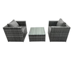 Fimous Rattan Garden Furniture Chairs Square Coffee Table Set