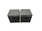 Fimous Rattan Garden Outdoor Furniture Set 11 Seater Garden Sofa Coffee Table Set with Chair 3 Footstools Dark Grey Mixed