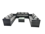 Fimous Outdoor Rattan Garden Furniture Lounge Sofa Set With Square Coffee Table