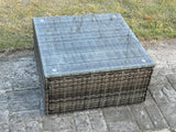Fimous Dark Grey Mixed Square Rattan Coffee Table Tea Table Outdoor Garden Furniture Accessory