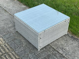 Fimous 6 Seater PE Wicker Light Grey Rattan Sofa Set Garden Furniture Chairs Footstool Conservatory Patio Furniture