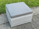 Fimous 6 Seater PE Wicker Light Grey Rattan Sofa Set Garden Furniture Chairs Footstool Conservatory Patio Furniture