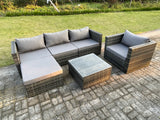 Fimous 5 Seat Modular Rattan Garden Furniture Coffee Table Footstool Chair Outdoor