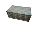Fimous PE Rattan Garden Furniture Set Lounge Double Seat Sofa Coffee Table Set with 2 Side Tables 4 Stools Dark Grey MixedMixed