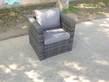 Fimous Rattan Single Sofa Chair Patio Outdoor Garden Furniture With Thick Cushion