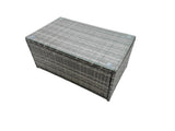 Fimous Outdoor Coffee Table Sofa Armchair Set with Side Table Big Stool Garden Furniture Set Dark Grey Mixed