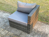 Fimous 3 PC Modular Rattan Garden Furniture Sofa Set Corner Sofa And Armless Sofa