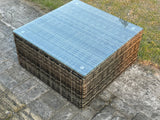 Fimous 6 Seat Modular Rattan Garden Furniture Sofa Set Corner Sofa And Armless Sofa With Coffee Table