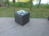 Fimous Grey Rattan Cube Side Table Tea Coffee Table Outdoor Garden Furniture Accessory