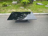 Fimous Aluminum Garden Furniture Rising Adjustable Lifting Dining or Coffee Table Easy Stop 2 Gas Line Dark Grey