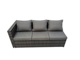 Fimous Garden Rattan Outdoor Furniture Set 11 Seater Patio Corner Sofa Oblong Coffee Table with Chair 3 Stools Side Table Dark Grey