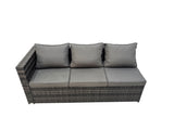 Fimous 8 Seater Outdoor Corner Sofa Height Adjustable Rising Lifting Table Set Garden Rattan Furniture Set with Side Table Dark Grey